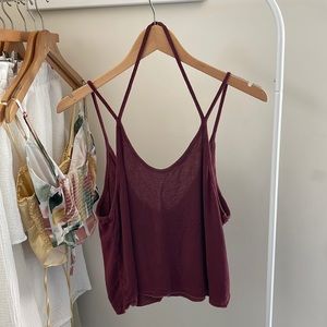 brandy melville maroon tank top